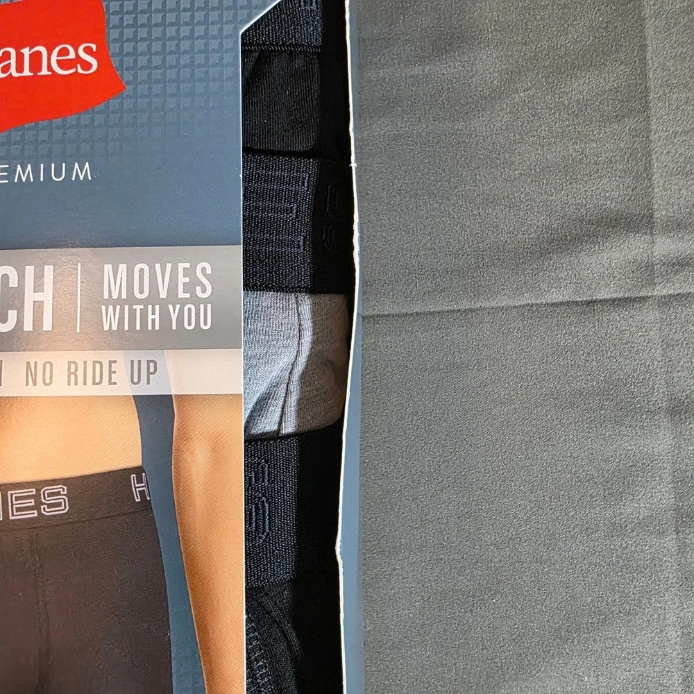 Hanes Premium Men 5 Pack Stretch Boxer Briefs Large Black Grey 9HPSB5